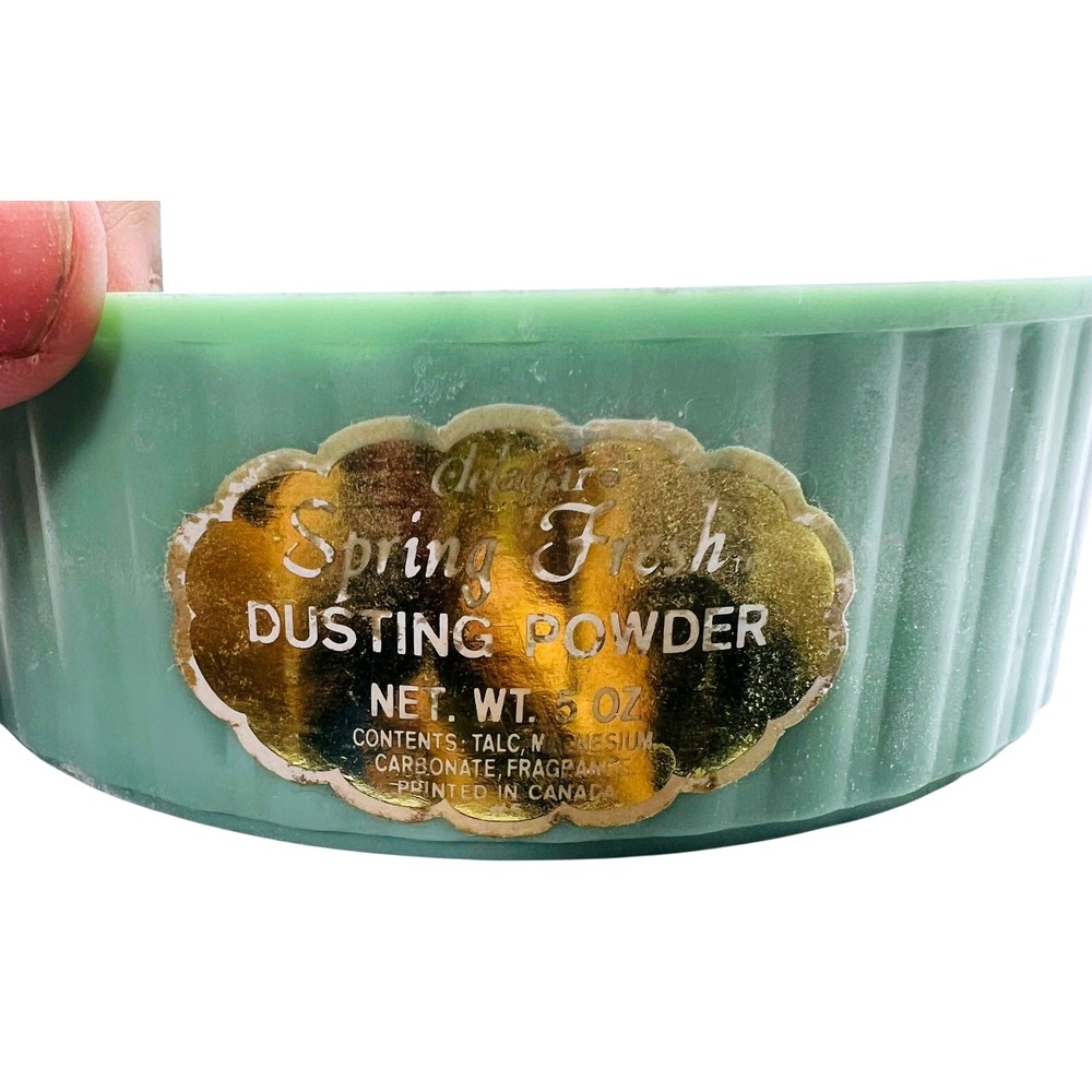 Vintage Delegar Spring Fresh Perfumed Dusting Powder #5 Talc Fragrance USA - Picture 5 of 5